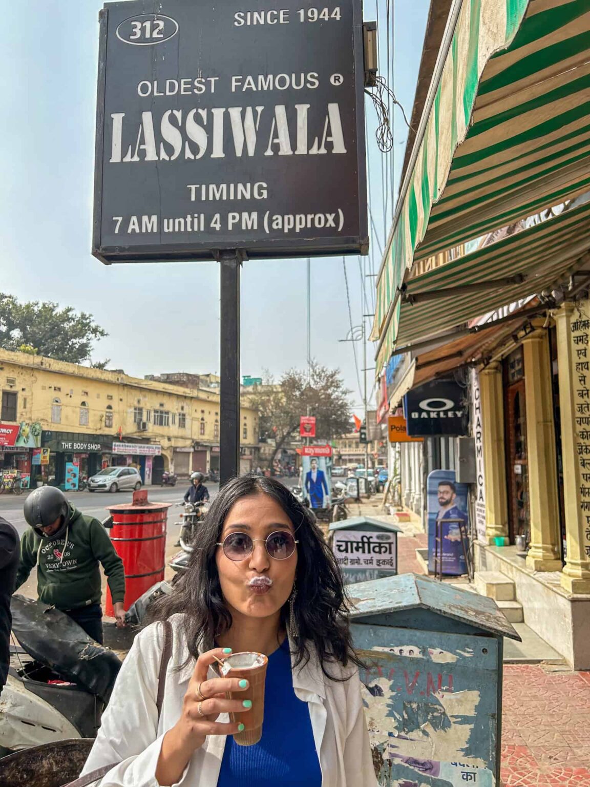 Traditional sweet Lassi at the iconic Lassiwala in Jaipur, Rajasthan, India