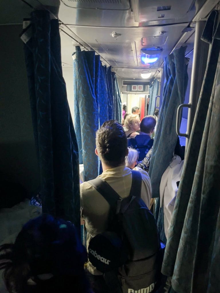 2AC in Indian train - busier and with curtains - still good for tourists
