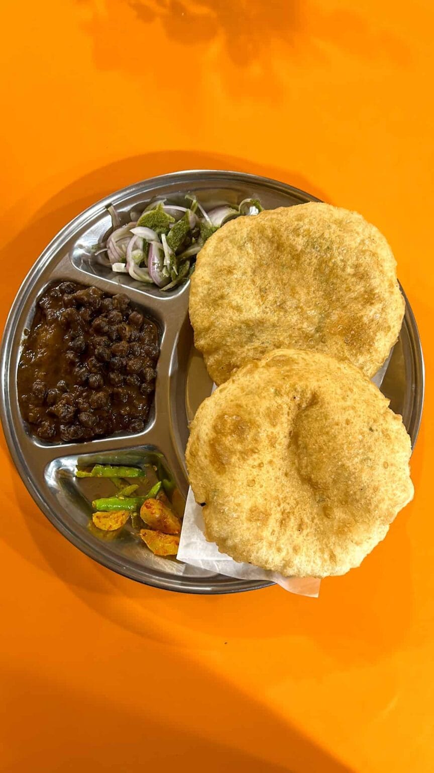 best food in delhi to try, chole bhature, chickpea curry in delhi