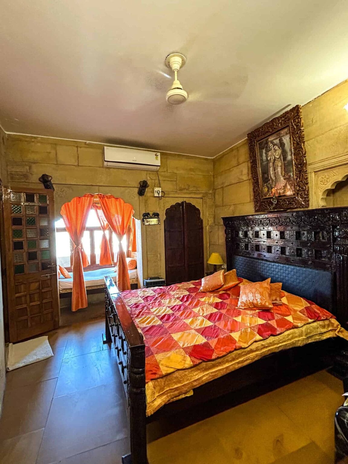 inside view of budget resort or hostel in india