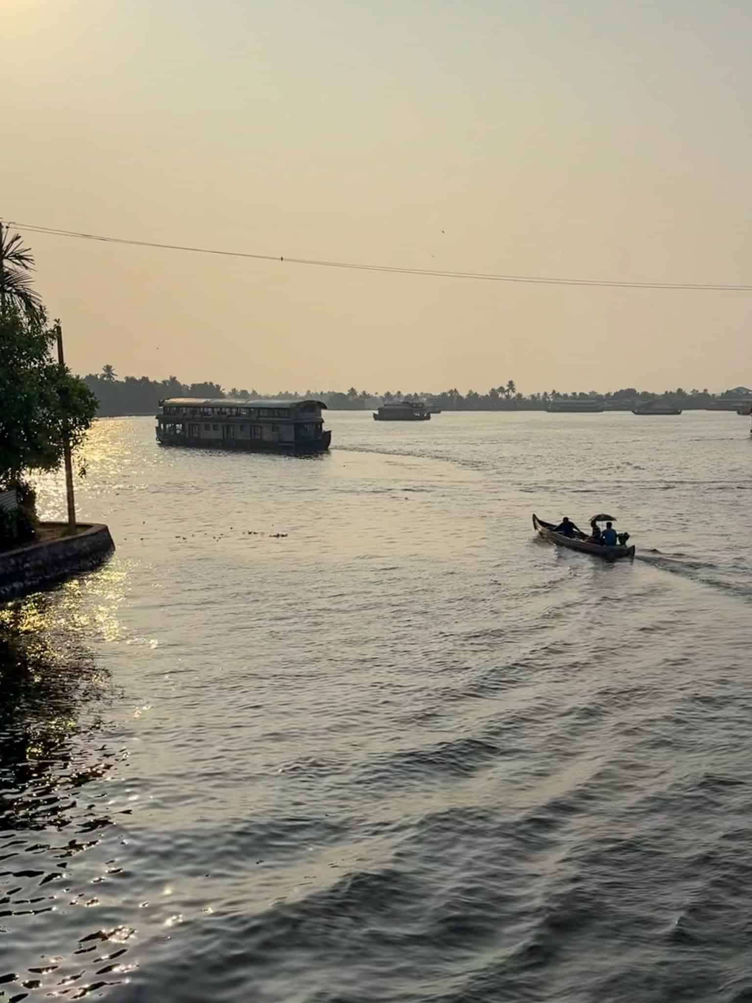 Kerala backwaters view from houseboat