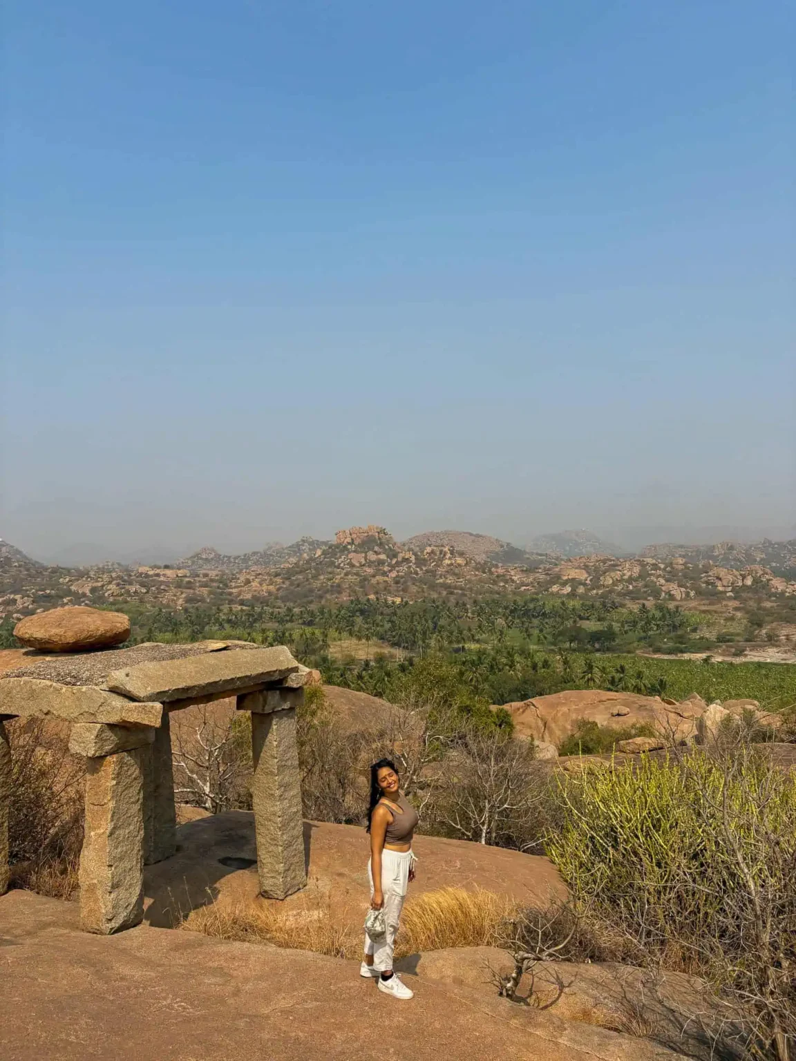 the view over the rocky boulder landscape from Malyavanta Raghunatha temple in Hampi