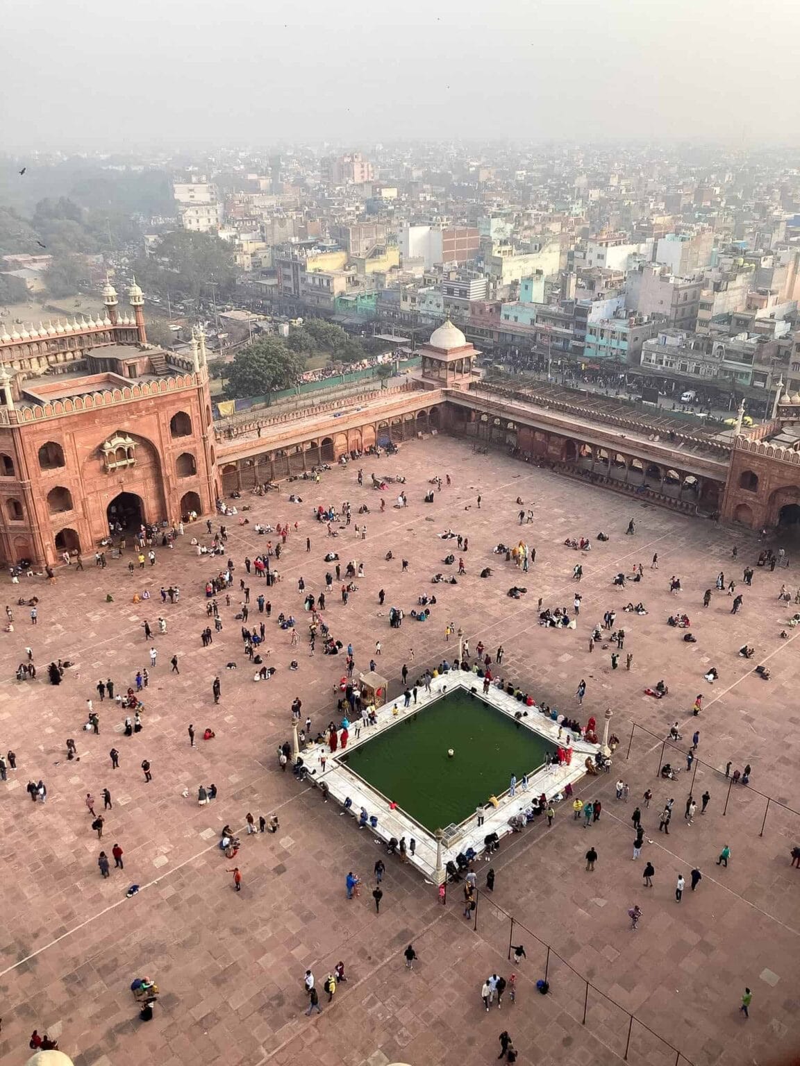 View over Delhi from top of the tower at Jama Masjid