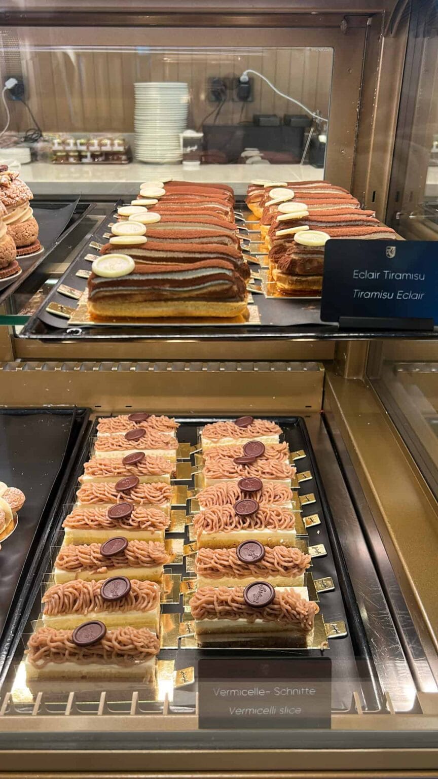 different items at the chocolate shop sprugli in zurich