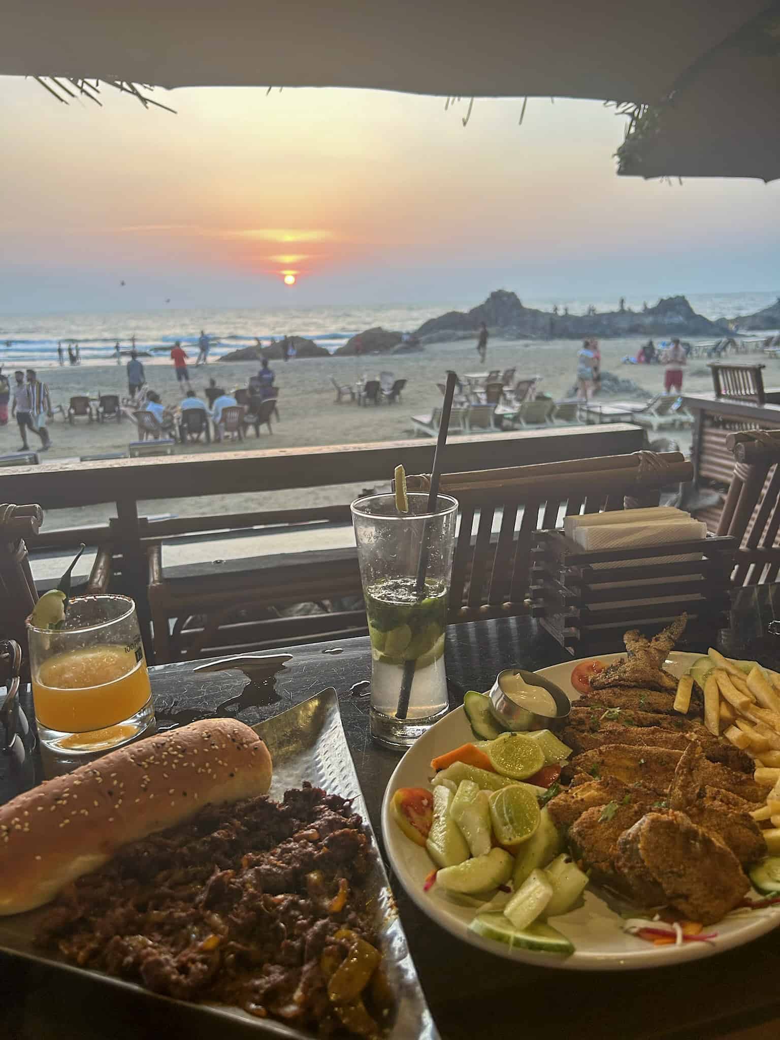 vagator beach shack watching the sunset